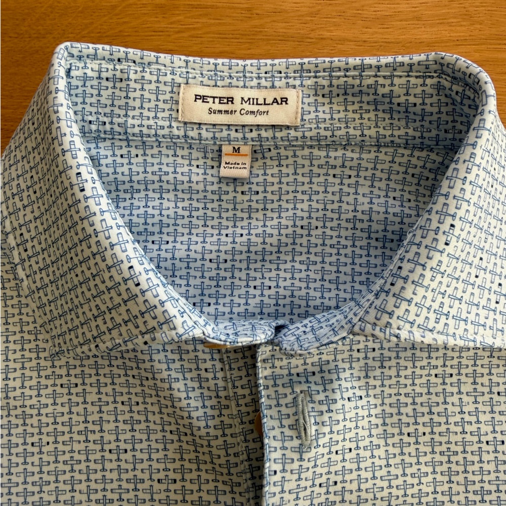 Peter Millar Sky Blue Micro Pattern Polo - image 2